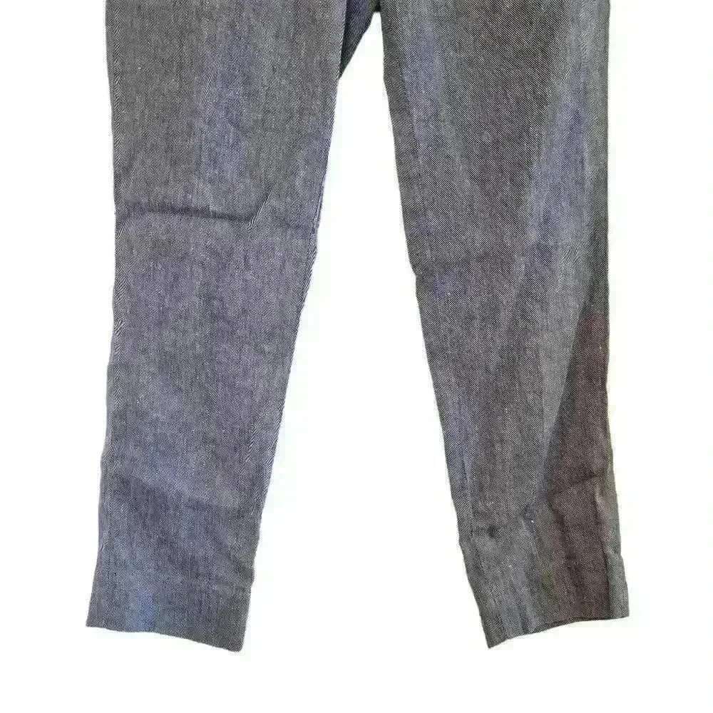 Banana Republic Avery Fit Women's Blue/White Twill Linen/Cotton/Spandex Pants